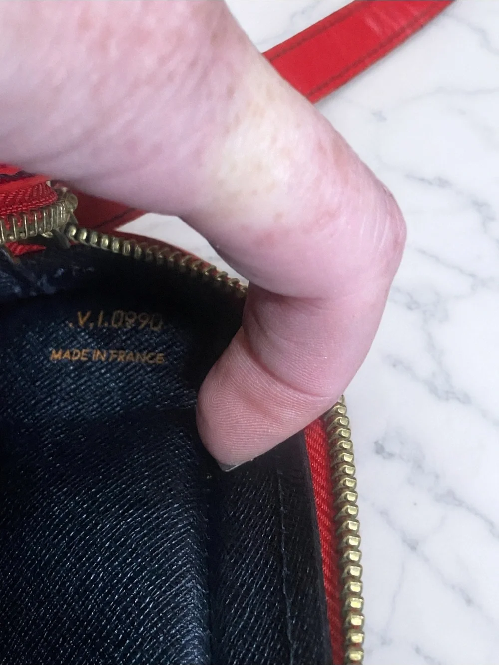 Louis Vuitton Red Epi Leather Crossbody with Gold Buckle